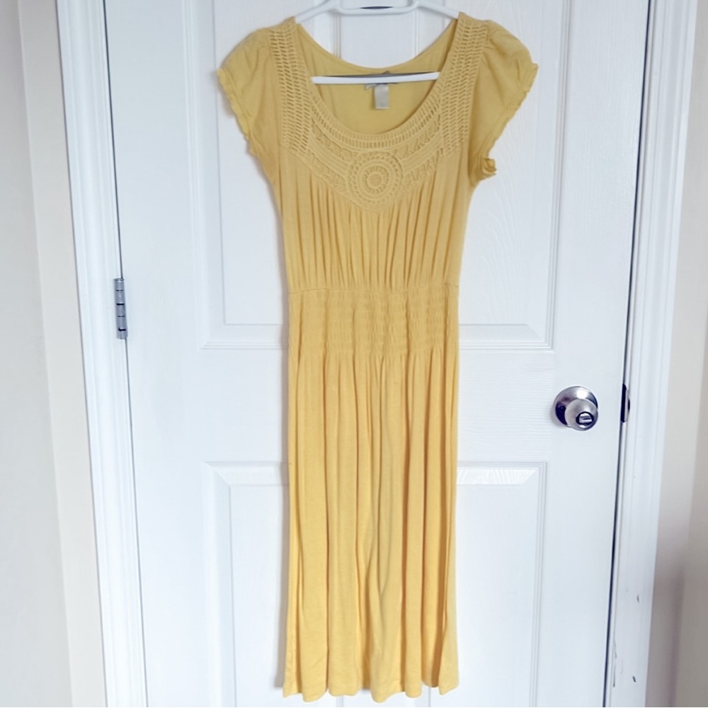 Boho Style Yellow Dress | DownEast Basics | XS